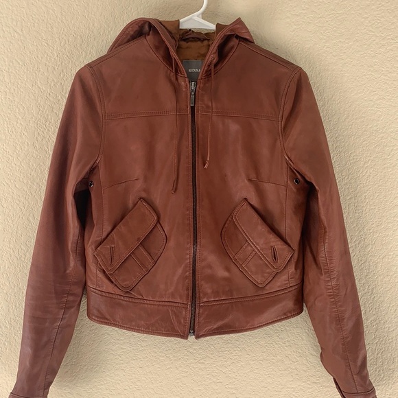 Kenna T  100% Leather Jacket w/Hood - Picture 2 of 10